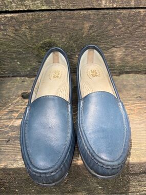 SAS Women's Duo Natural Blue Leather Slip-On Loafers